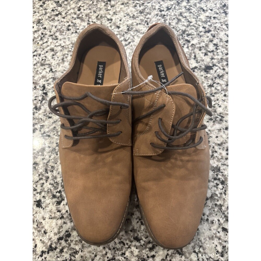 Parker & Sky Men's Brown Textile Lace-Up Oxford Dress Shoes Comfort Size 12 M